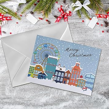 Merry Christmas Pop Up Card Christmas Card 3D Cute Holiday Greeting Cards Gift For Christmas or Holidays Set Includes Card Envelope and Sticker