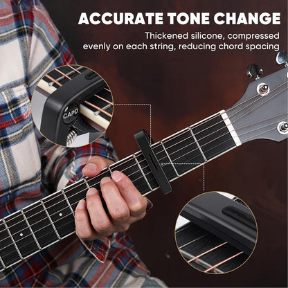 AARVI Trigger Guitar Capo with Built-in Pick Holder