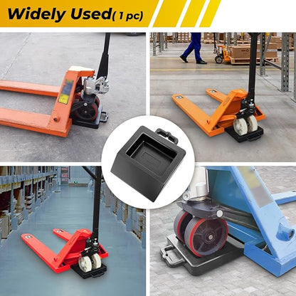 Pallet Jack Heavy Duty Wheels Chock for Truck, Durable Black Pallet Jack Stopper, 14.2" Length x 11.8" Width x 2" Height, 1 Pack