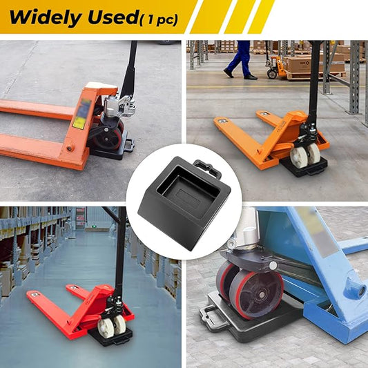Pallet Jack Heavy Duty Wheels Chock for Truck, Durable Black Pallet Jack Stopper, 14.2" Length x 11.8" Width x 2" Height, 1 Pack