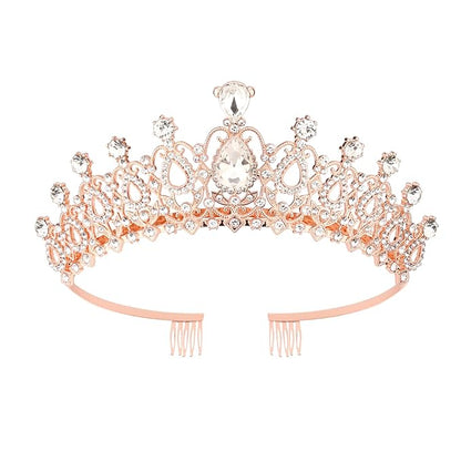 Crowns for Bridal, Crown Princess Crown Rhinestone Queen Headband Fashion Headpiece Hair Accessories for Wedding Bride Bridal Girls Women Party (Style 1)