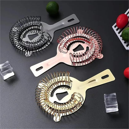Bar Strainer 10pcs Stainless Steel Cocktail Shaker Bar Ice Strainer Wire Mixed Drink Bartender Professional Tool Bar Accessories for Home Bar  Professional Bar(Rose Gold A)