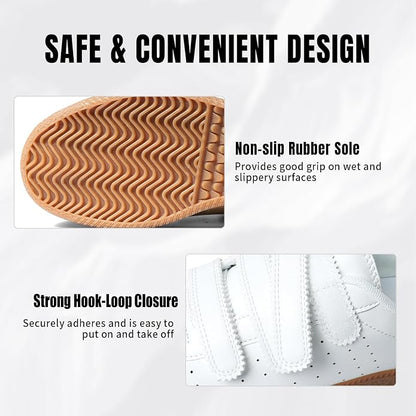 CYNLLIO Fashion Sneakers for Women 2026 Cute Casual Tennis Shoes | Leather and Suede Casual Sneakers, Non-Slip Walking Shoes with Hook and Loop Closure? Breathable Lightweight Comfortable