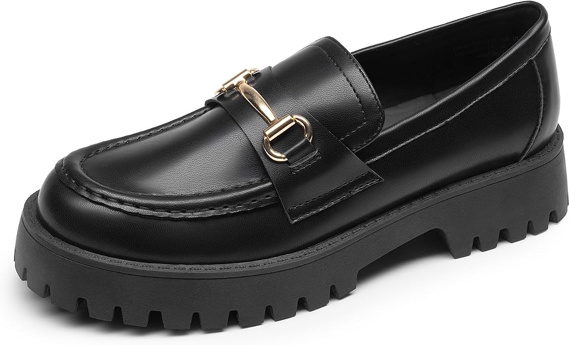 DREAM PAIRS Platform Chunky Loafers for Women | Slip On Casual Dressy Business Shoes with Arch Support