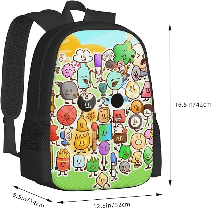 Bfdi-Battle for Dream-Island Backpack,3d Print Laptop Backpack Lightweight Casual Daypack Bookbag 16.5 In, 17 Inch