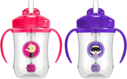 Dr. Brown's Baby's First Straw Cup Sippy Cup with Straw - PinkPurple - 9oz - 2pk - 6m