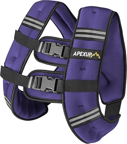 APEXUP Weighted Vest Men 5lbs/10lbs/15lbs/20lbs/25lbs/30lbs Weights with Reflective Stripe, Weighted vest for Women Workout Equipment for Strength Training Running