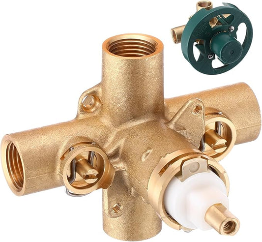 2590 Rough In Brass Compatible with Posi-Temp Pressure Balancing Tube Cycling Shower Valve with Stops, 12-Inch IPS Connections, Lead-Free, 1222 Faucet Cartridge
