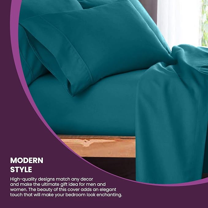 Impressions 100 Egyptian cotton 4-piece sheet set with 300 thread count deep adjustment, soft and smooth