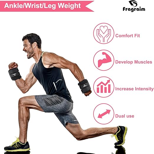 Ankle Weights for Women, Men and Kids - 1/2/3/4/6/8/10/12/15/20 LBS 1 Pair Strength Training Wrist/Leg/Arm Weight with Adjustable Strap for Jogging, Gymnastics, Aerobics, Physical Therapy