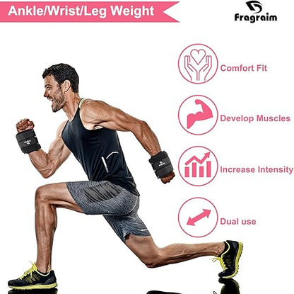 Ankle Weights for Women, Men and Kids - 1/2/3/4/6/8/10/12/15/20 LBS 1 Pair Strength Training Wrist/Leg/Arm Weight with Adjustable Strap for Jogging, Gymnastics, Aerobics, Physical Therapy