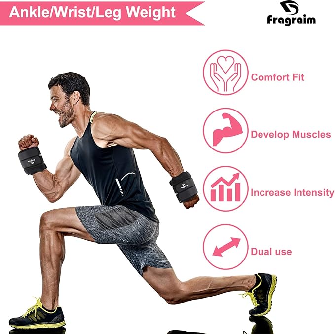 Ankle Weights for Women, Men and Kids - 12346810121520 LBS 1 Pair Strength Training WristLegArm Weight with Adjustable Strap for Jogging, Gymnastics, Aerobics, Physical Therapy