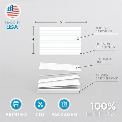Home Advantage Ruled White Index Cards, File Note Cards (4-x-6-inch)