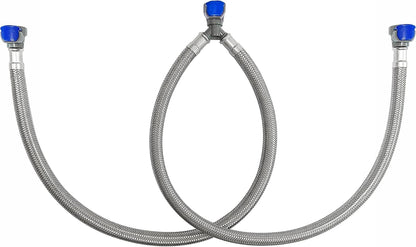 Quick Connect Faucet Water Supply Lines Extension, 20 Inch, Widespread Bathroom Sink Faucets Replacement Fast Lock Pipe Hose, V-Shape, Braided Stainless Steel