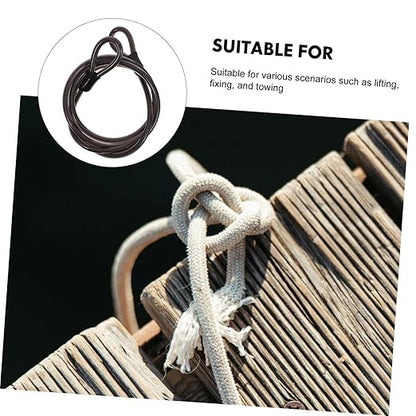 Mipcase 1.8m Long 9.7mm Diameter Plastic Covered Wire Rope High Tensile Strength for Fencing Lifting