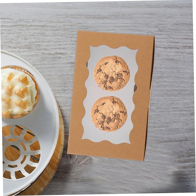 PRETYZOOM 5Pcs Windowed Pastry Boxes for Baked Goods Elegant Cookie Packaging for Cookies Desserts Candies Versatile Bakery Boxes with Display Window