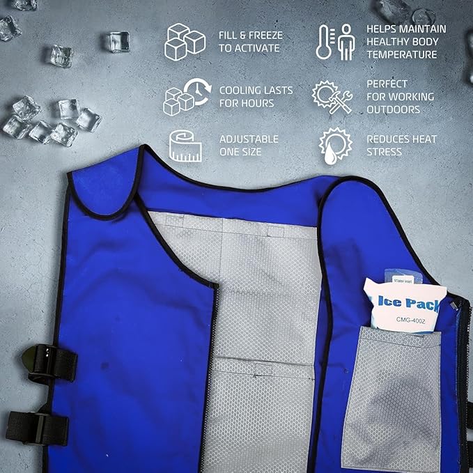 Ice Vest for Men and Women Adjustable Cooling Vest with Ice Packs