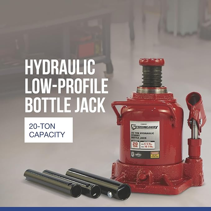 Strongway 20-Ton Hydraulic Stubby Bottle Jack