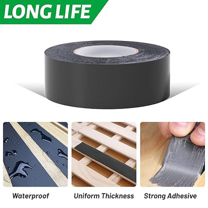 Joist Tape for Decking, 2" x 50' Butyl Deck Tape Waterproof Seal and Weather Resistance Self-Adhesive Flashing Tape,Anti-Corrosion for Wood Joists and Beams-Black (8 Roll)