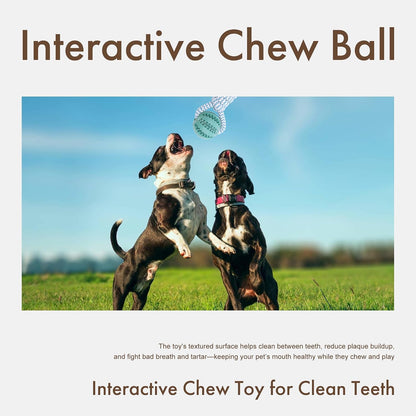 Indestructible Chew Toy for Aggressive Chewers - Durable Rubber Dog Teething Ball with Rope, Boredom Relief Puppy Toys