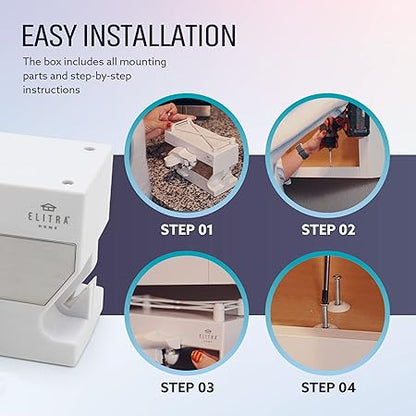 3 in 1 Under the Cabinet Electric Can Opener, Blade Sharpener, Bottle Opener, Under The Counter Mount, For Large And Small Cans (White)