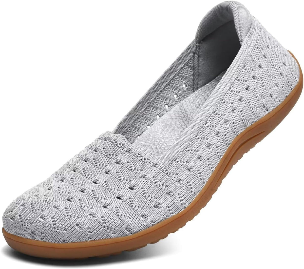 Women's Wide Toe Box Flats Shoes Knit Ballet Flat Slip-on Dress Walking Comfort Shoes