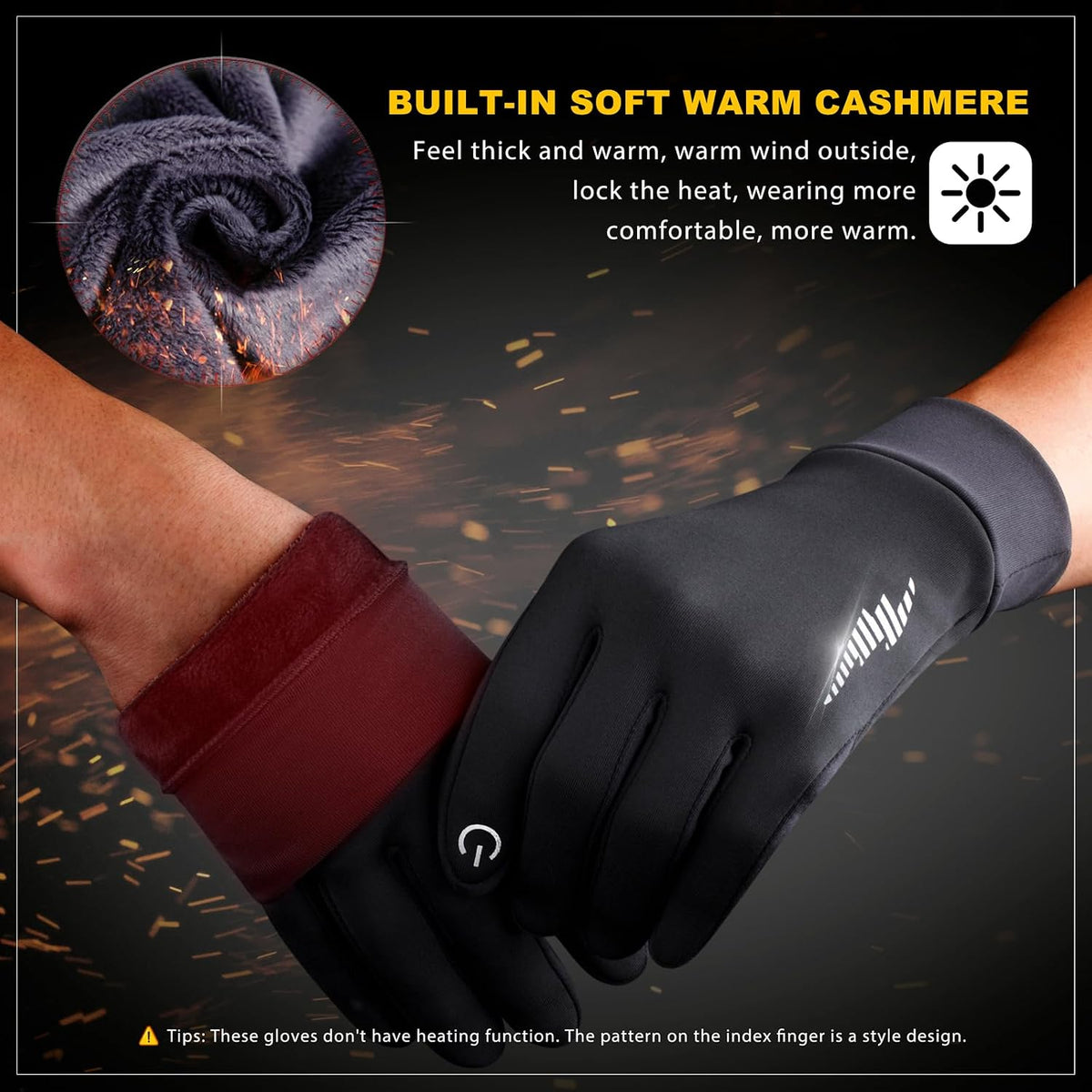 SIMARI Winter Gloves for Women Men - Cold Weather Thermal Touch Screen Ski Snow Glove Liners, Non-Slip Palm & Warm Fleece Lined, for Running Cycling Driving Hiking Walking Sports Outdoor Texting Work