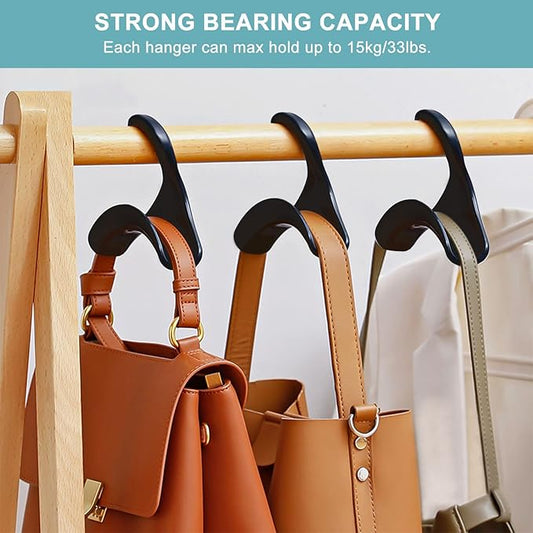 6PCS Purse Handbag Hanger Hooks for Closet, Handbag Organizer Purse Hooks, Bag Rack Holder Storage for Hanging Tote Bag Backpacks Satchels Crossovers Scarf Belt and Tie (Black)