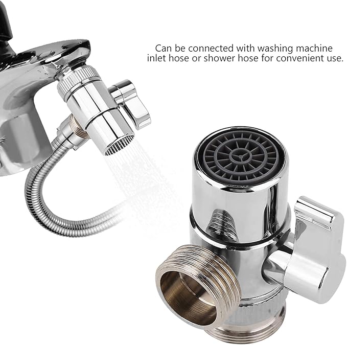 Fdit Faucet Diverter Basin Sink Water Tap Switch Valve Brass Shower Head Shut-Off Valve for Bathroom Kitchen Washing Basin
