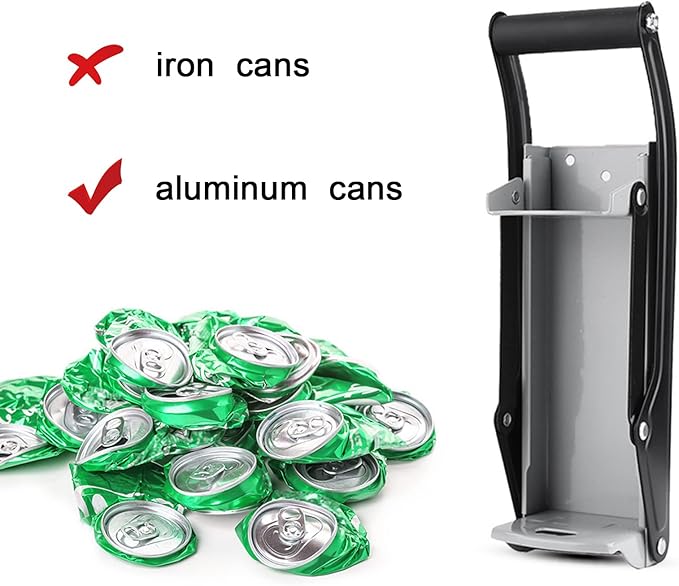 Can Crusher, Efficient Recycling of 12oz and 16oz Aluminum Cans, Beer Cans, etc. Saves Recycling Space(Gray manual)