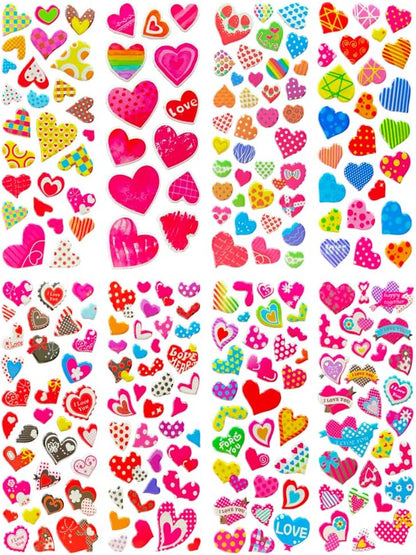 3D Puffy Stickers for Kids, 11 Different Sheets Including Lovely Heart Sticker for Boys and Girls