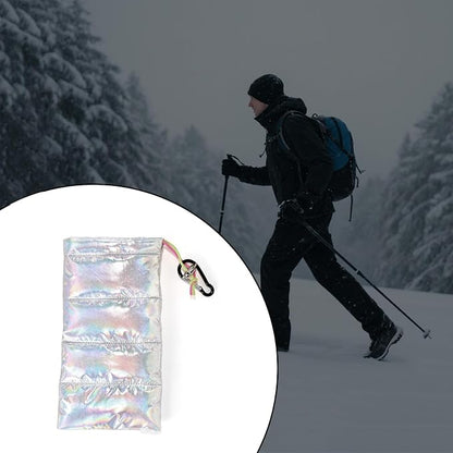 Lyreh Thermal Phone Case, 7.48x4.13in Down Cotton Thermal Warm Cellphone Pouch with Drawstring and Carabiner Clip Outdoor Phone Cover Bags Accessory for Overheating Cooling Sun Protection