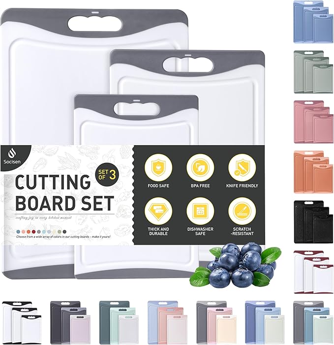 Plastic Cutting Board Set Non Slip Edges Over Sink Kitchen Gadgets First Apartment Essentials New Home Must Haves Things Stuff Accessories House Warming Housewarming Hostess Host Gift