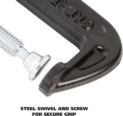 GreatNeck CC2 2-Inch C-Clamp, Automotive and Wood Clamps, Wood Working Tools and Welding Clamps, C Clamps for Home Improvement and Automotive Repair