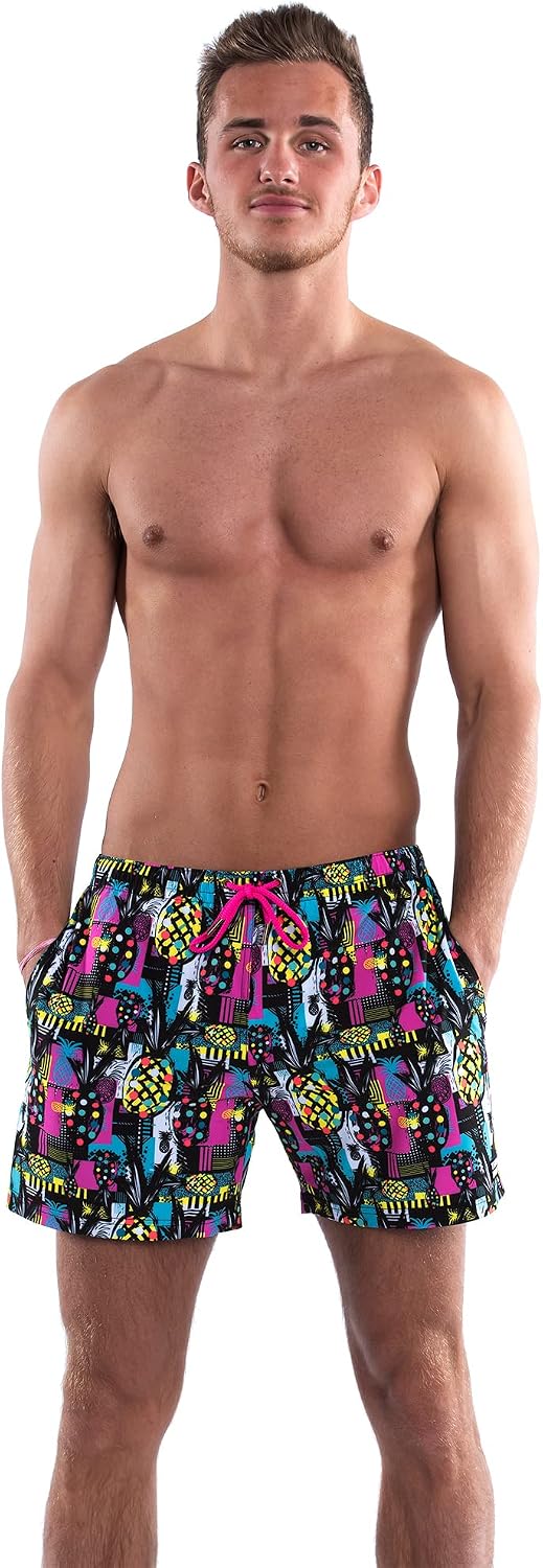 Third Wave Premium Swim Trunks - Men's 5 Inch Inseam Quick Dry Swim Shorts for Beach and Swimming