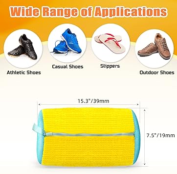 Shoe Washing Machine Bag, Shoe Laundry Bag, Shoe Washing Bag for Washer and Dryer, Yellow