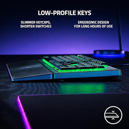 Razer Ornata V3 X Gaming Keyboard: Low Profile Keys - Silent Membrane Switches - Spill Resistant - Chroma RGB Lighting (REFRUBISHED - Does not have the Ergonomic Wrist Rest Snap)