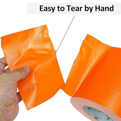 BOMEI PACK 6inch Wide Orange Duct Tape, Heavy Duty Strong Waterproof Industrial Color Duct Tape 9.0mil x 6inch x 60yds for Crafts, Home Improvement, Repairs, & Projects