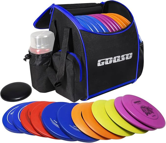 Disc Golf Set with Bag - 12 PCS Flying Disc Golf Discs for Beginner with Putter, Midrange, Driver  Portable Disc Golf Backpack Holds 28 Discs Free Stand Bag Design for Convenient Use