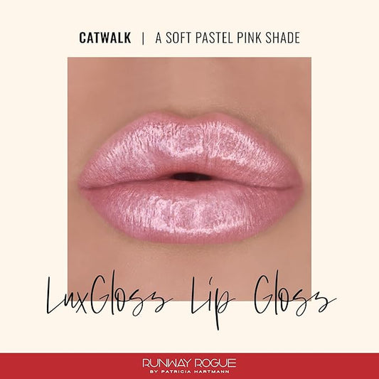 Runway Rogue LuxGloss Lip Gloss, High-Pigment Shimmery Soft Pastel-Pink Lip Gloss, Catwalk