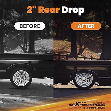 maXpeedingrods 2 Rear Drop Hanger for Chevy SilveradoGMC Sierra 1500 1988-1998, C1500 Lowering Kit 2WD