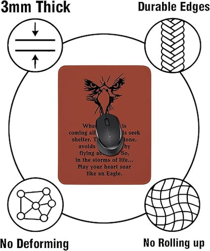 Eagle Gift for Scouts Mouse Pad Rectangle Mouse Pads for Computers Laptop Court of Honor Gift Boy Scout Gift Scouts Leader Gift Birthday Graduation Gifts for Son Daughter (Brown)