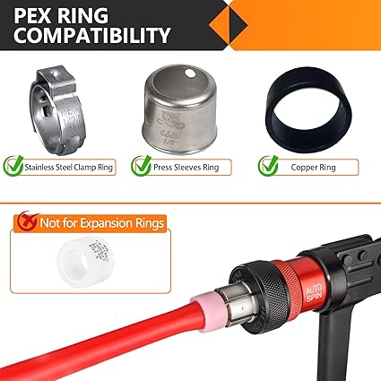 10-Pack PEX Fittings, 12"x12" Pex Straight Coupling, Brass Crimp Fitting for Pex Pipes, ASTM F1807