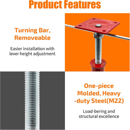 House Jacks for Leveling Crawlspace, Adjustable Floor Jack Post 11"-16" Height, 11023 lbs Load Capacity Heavy Duty Steel Support Jack for Basement, Beam, Floor, Deck, Construction (2 Packs)