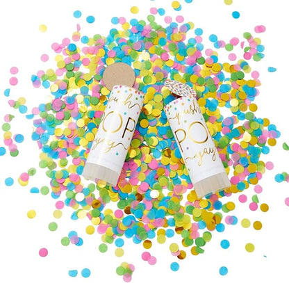 Sparkle and Bash 20 Pack Rainbow Confetti Shakers, Bulk Pop Confetti Party Supplies for Wedding, Bridal Shower, or Graduation
