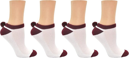 Everything Legwear Sock House Co. Pom Pom Socks (1 Pair) - Team Spirit Athletic Socks - Fits Ladies Shoe Size: 4-10