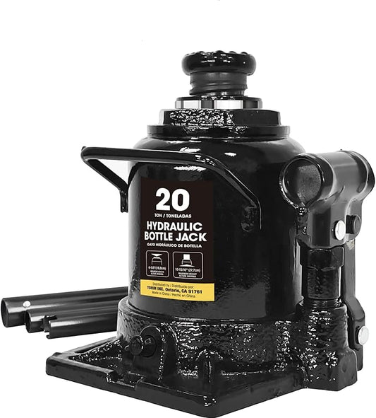 BIG RED Torin Hydraulic Stubby Low Profile Car Bottle Jack for Auto Repair and House Lift, 20 Ton (40,000 LBs) - Black