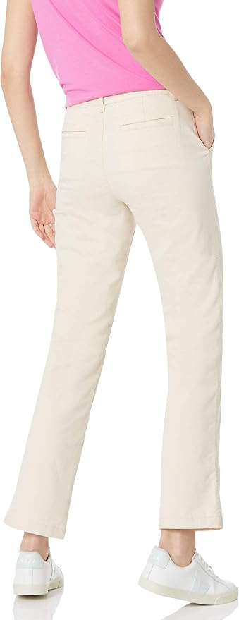 Essentials Women's Slim Fit Straight Leg Stretch Twill Chino Pant