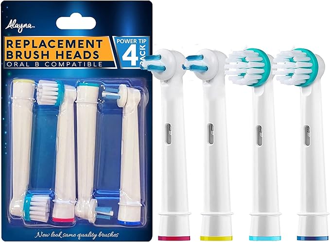 Replacement Brush Heads for OralB Braun Professional Ortho  Power Tip Kit- 4 Pack Compatible Orthodontic Electric Toothbrush Head Fit the Oral-B Pro 1000, Kids Plus!