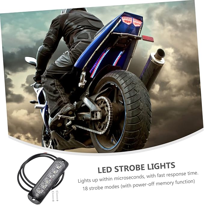 HEALLILY LED auto light strobe lights for vehicles, vans, trucks, motorcycles, 18 modes